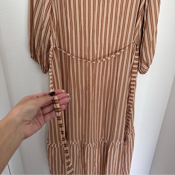 Faithfull The Brand Matilda Peasant High Low Dress Almeria Striped Size XS Women - Picture 8 of 9